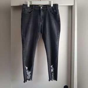 BKE Payton Universal Fit Mid Rise Ankle Skinny Black 32/14